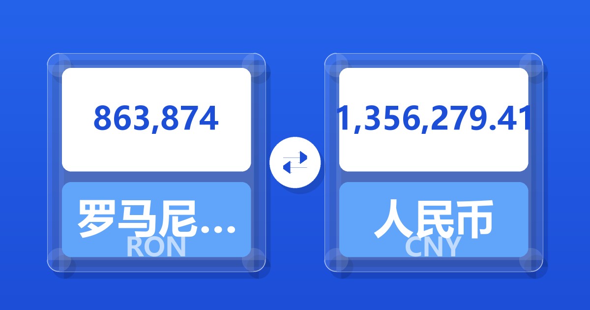 863,874罗马尼亚列伊兑人民币