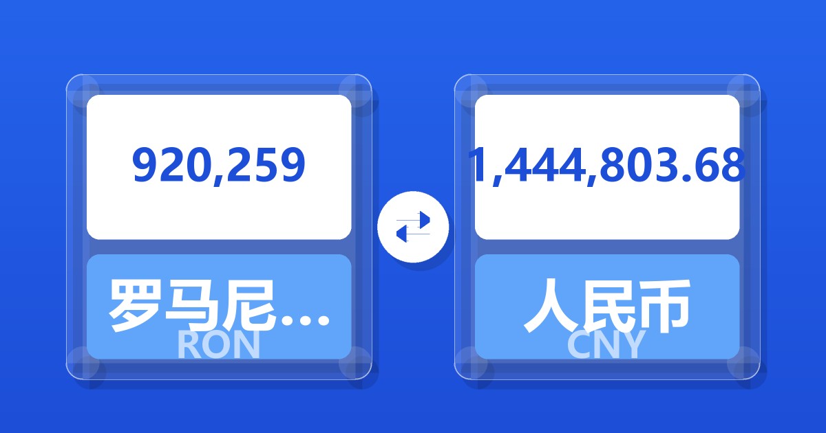 920,259罗马尼亚列伊兑人民币