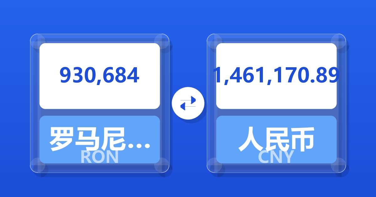 930,684罗马尼亚列伊兑人民币