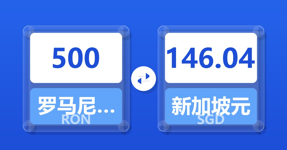 500罗马尼亚列伊兑新加坡元