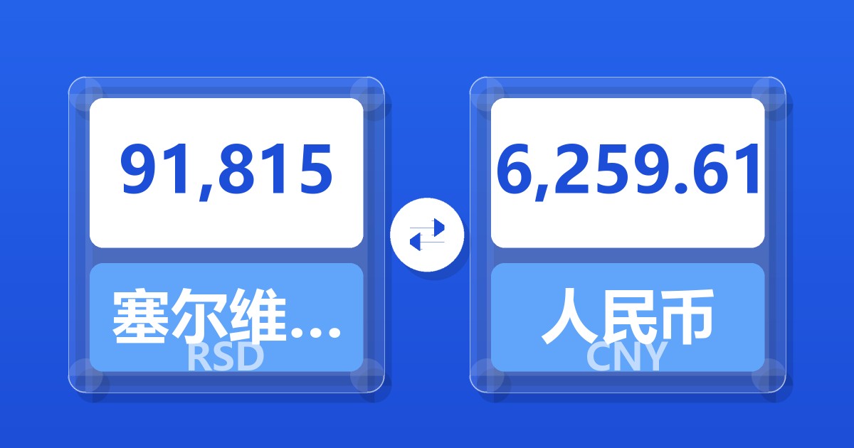 91,815塞尔维亚第纳尔兑人民币