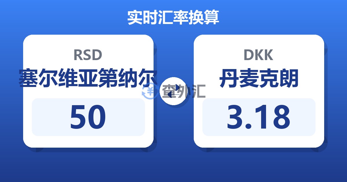 50塞尔维亚第纳尔兑丹麦克朗