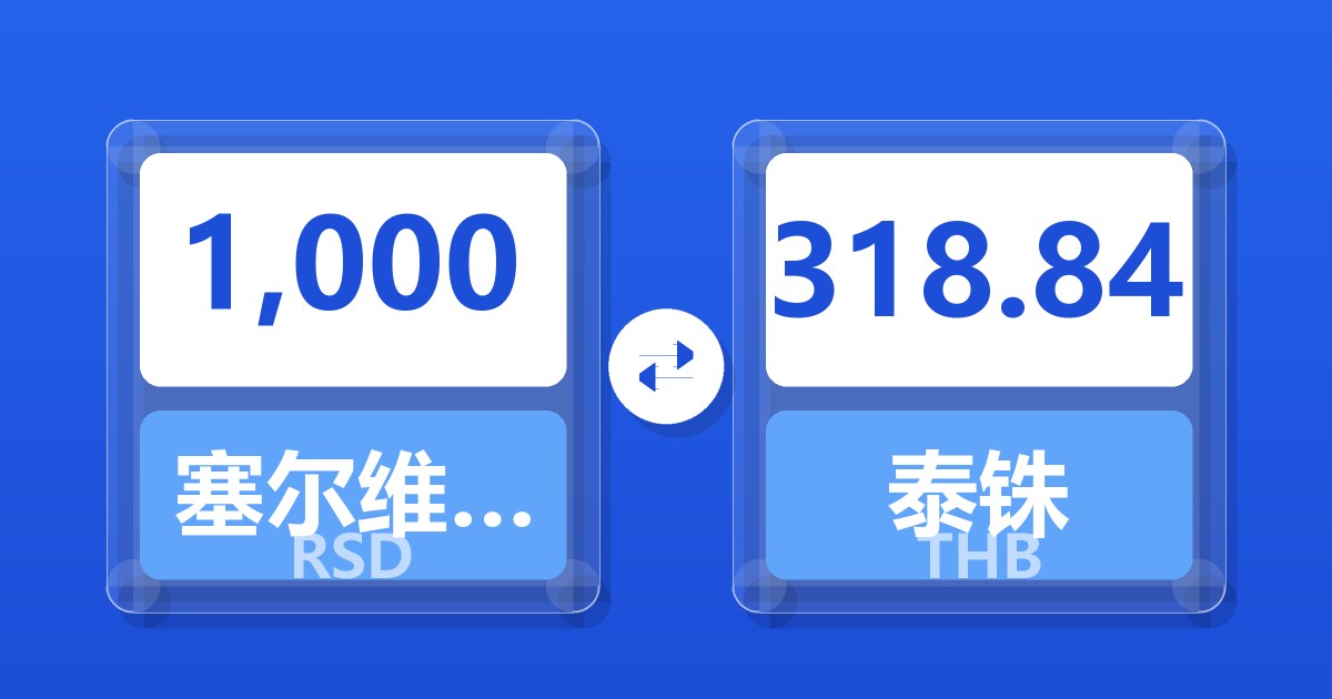 1,000塞尔维亚第纳尔兑泰铢