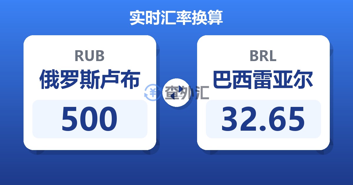 500俄罗斯卢布兑巴西雷亚尔
