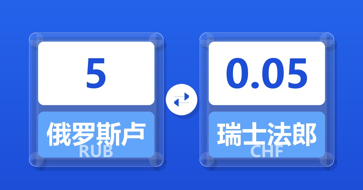 5俄罗斯卢布兑瑞士法郎