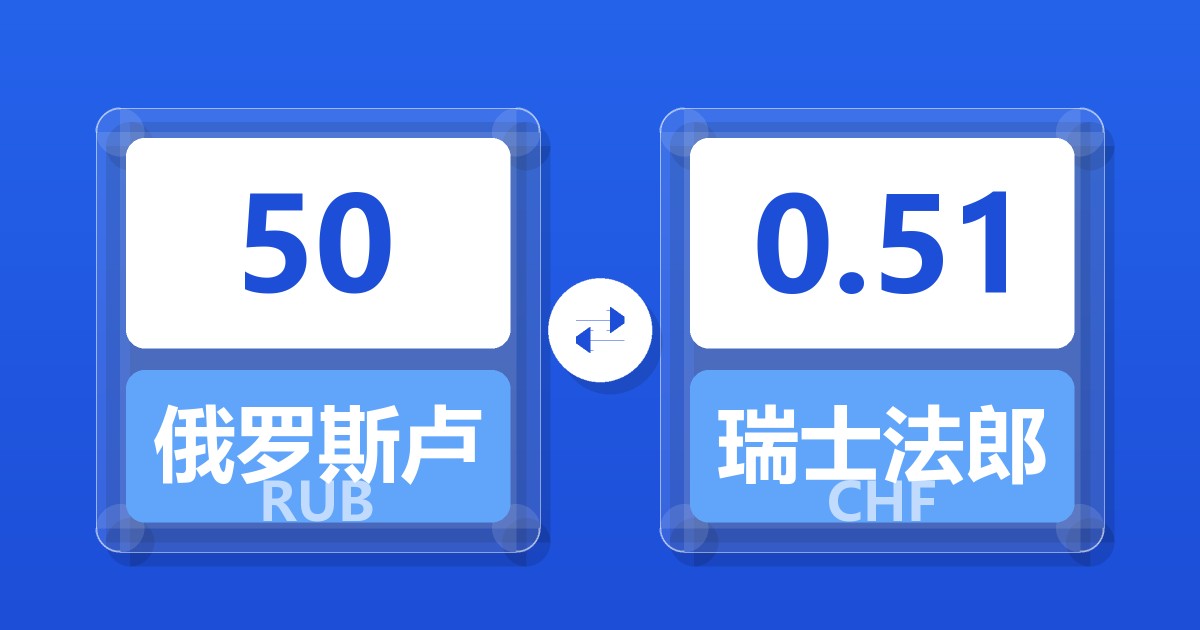 50俄罗斯卢布兑瑞士法郎