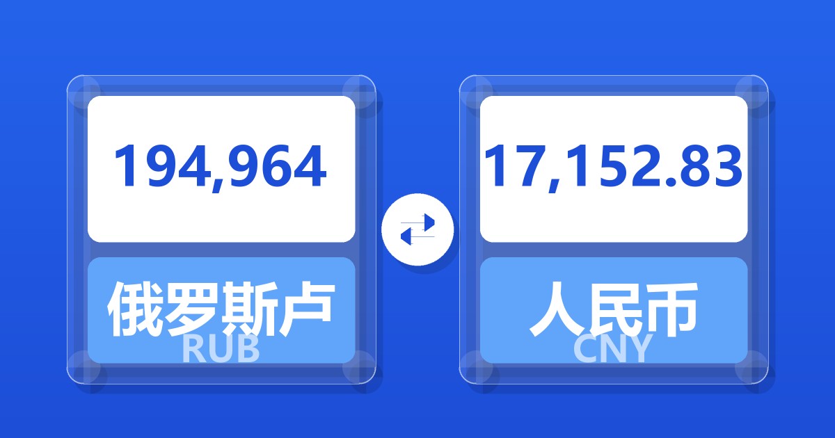 194,964俄罗斯卢布兑人民币