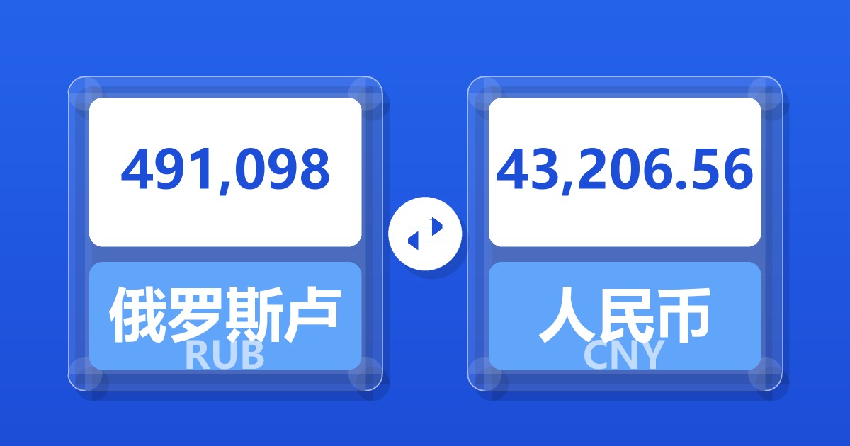 491,098俄罗斯卢布兑人民币