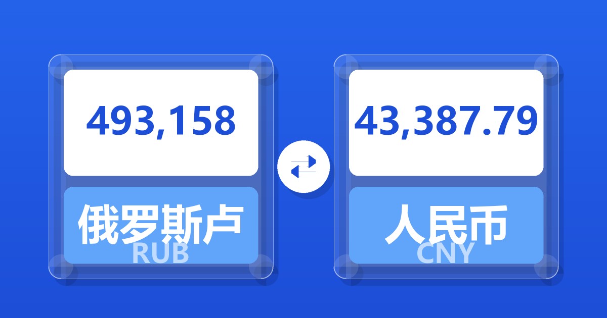 493,158俄罗斯卢布兑人民币