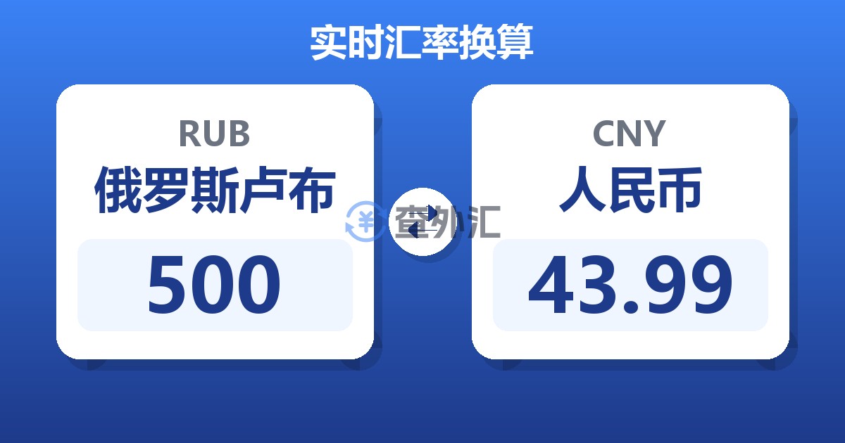 500俄罗斯卢布兑人民币