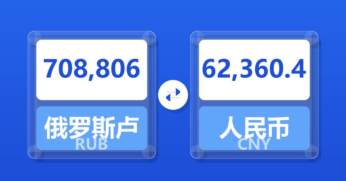 708,806俄罗斯卢布兑人民币