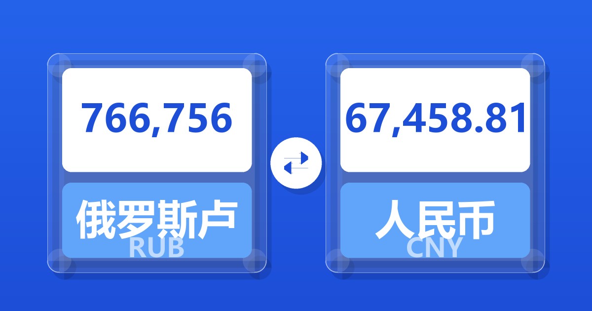 766,756俄罗斯卢布兑人民币