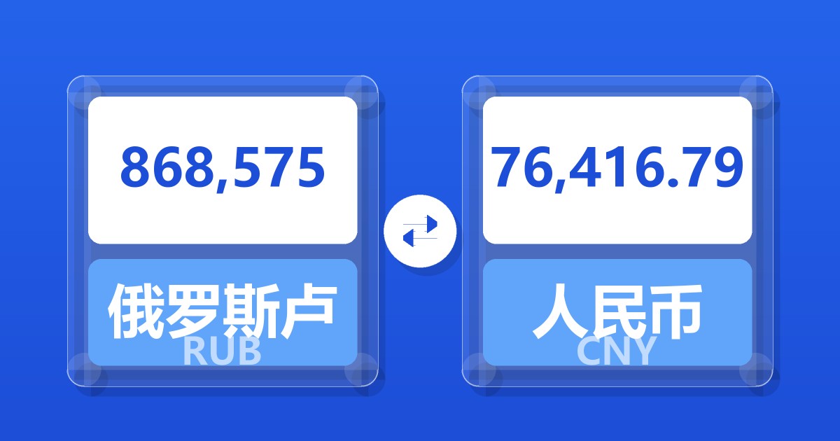 868,575俄罗斯卢布兑人民币