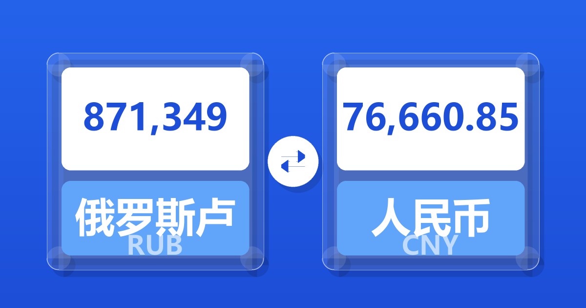 871,349俄罗斯卢布兑人民币
