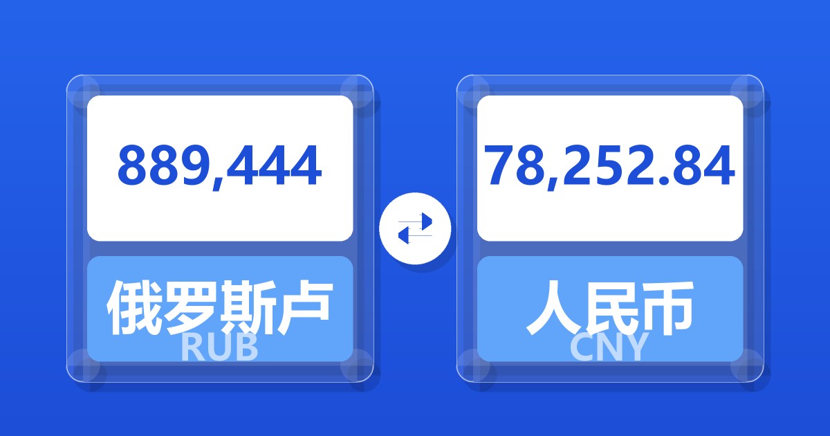 889,444俄罗斯卢布兑人民币
