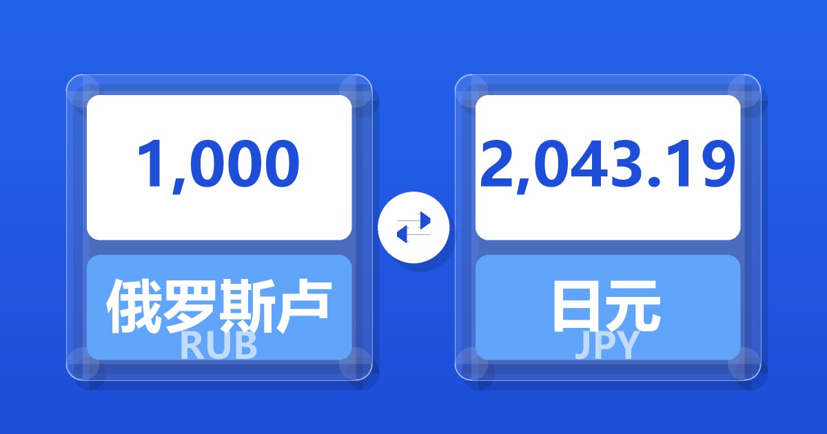 1,000俄罗斯卢布兑日元