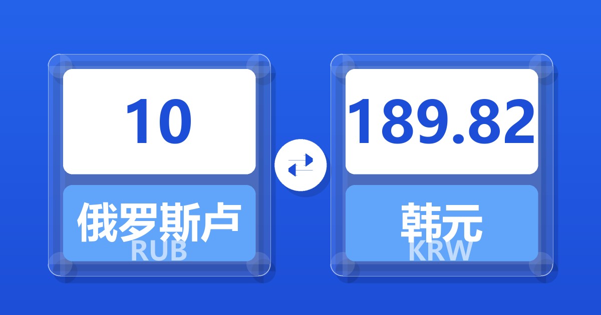 10俄罗斯卢布兑韩元