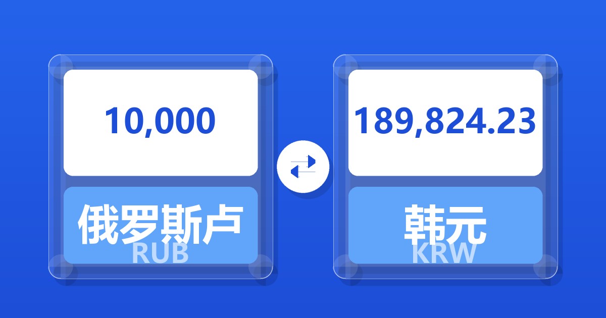 10,000俄罗斯卢布兑韩元
