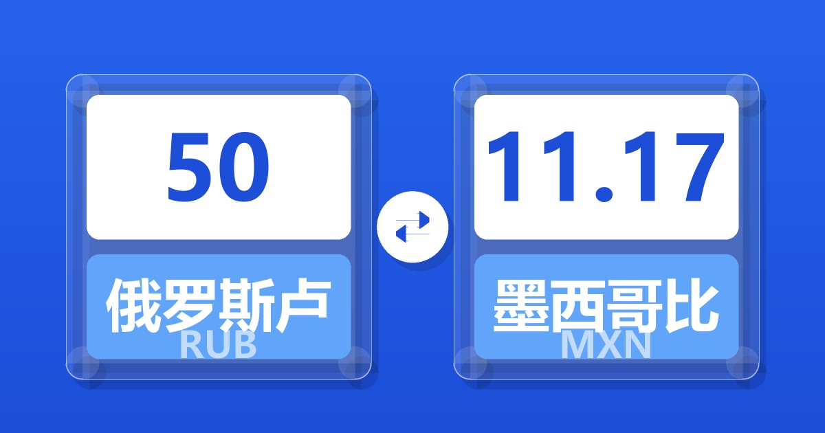 50俄罗斯卢布兑墨西哥比索