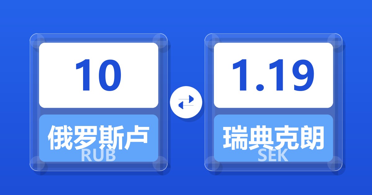 10俄罗斯卢布兑瑞典克朗