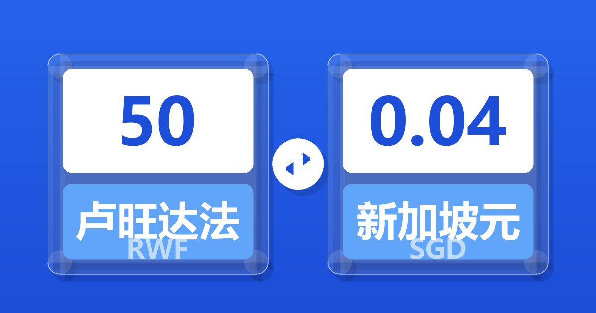 50卢旺达法郎兑新加坡元