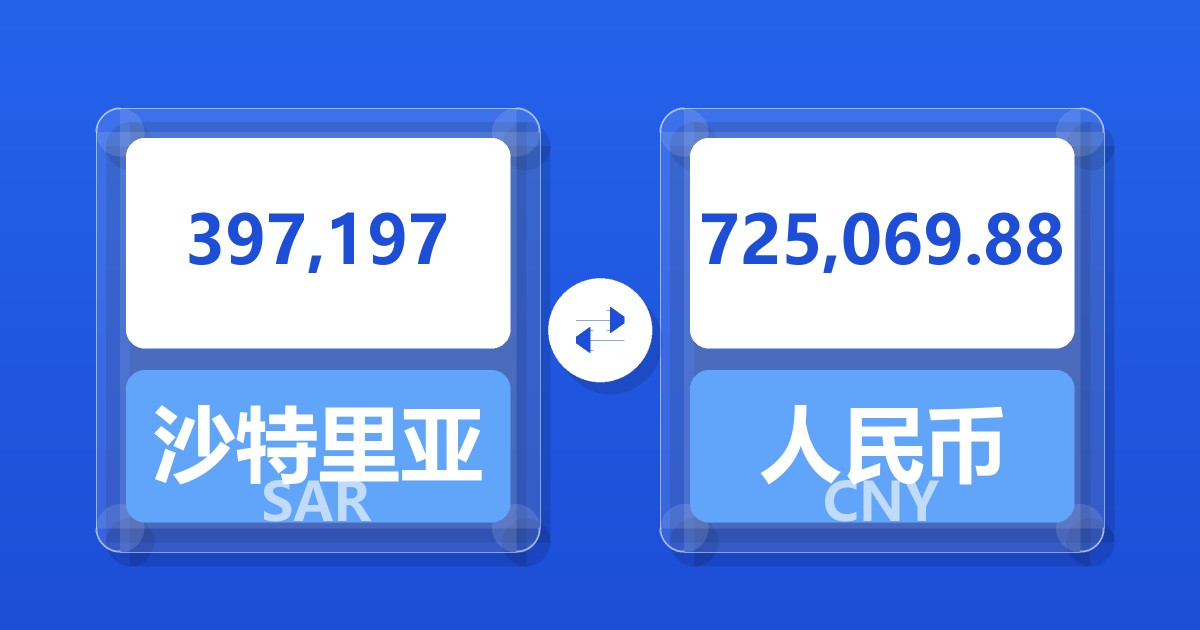 397,197沙特里亚尔兑人民币