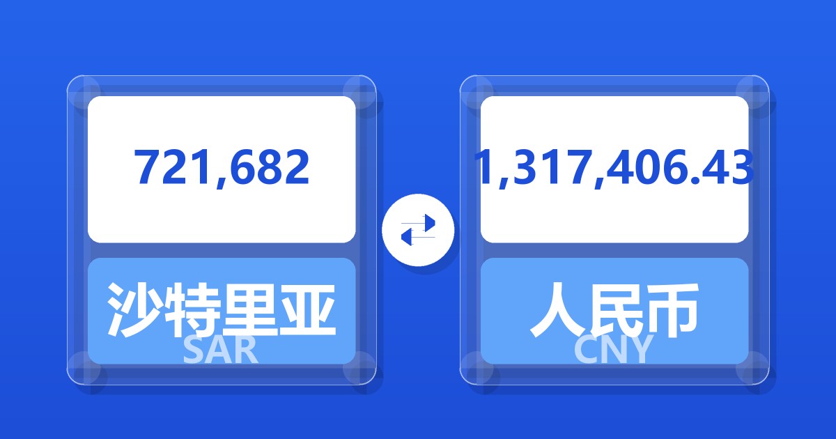 721,682沙特里亚尔兑人民币
