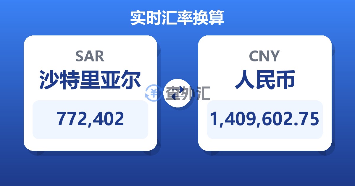 772,402沙特里亚尔兑人民币