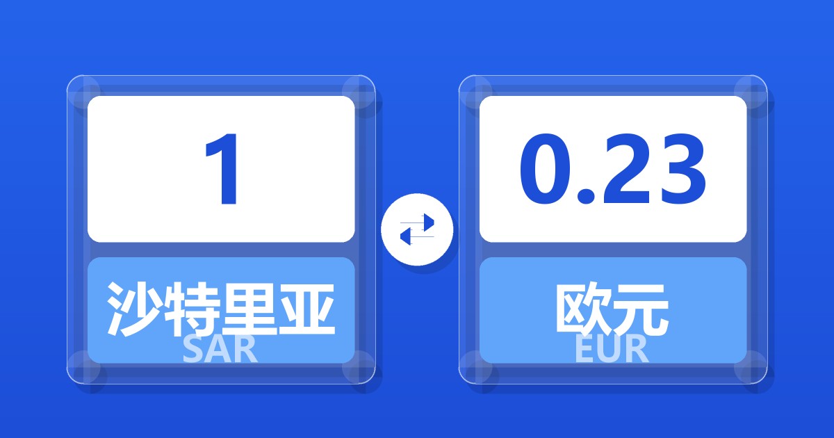 1沙特里亚尔兑欧元