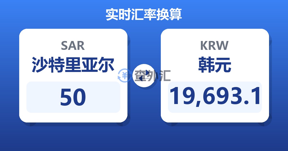 50沙特里亚尔兑韩元