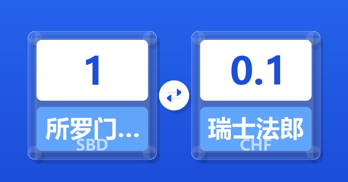 1所罗门群岛元兑瑞士法郎