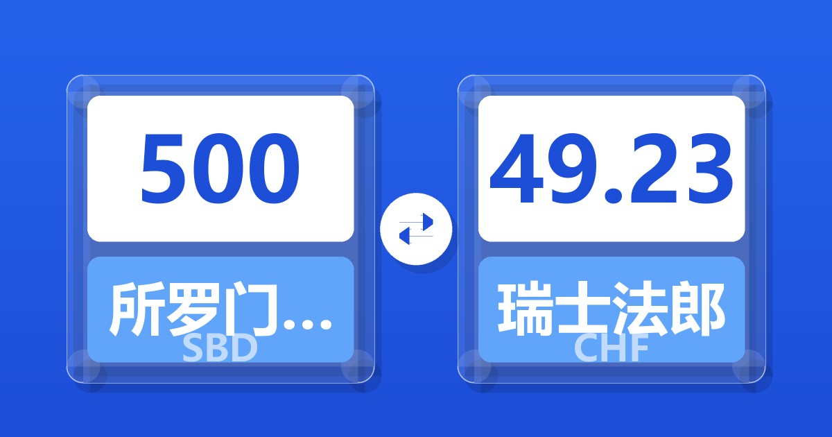 500所罗门群岛元兑瑞士法郎