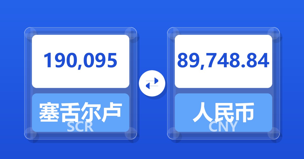 190,095塞舌尔卢比兑人民币