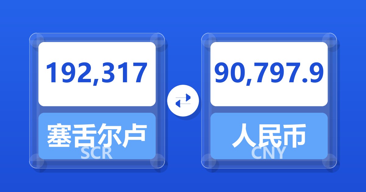 192,317塞舌尔卢比兑人民币