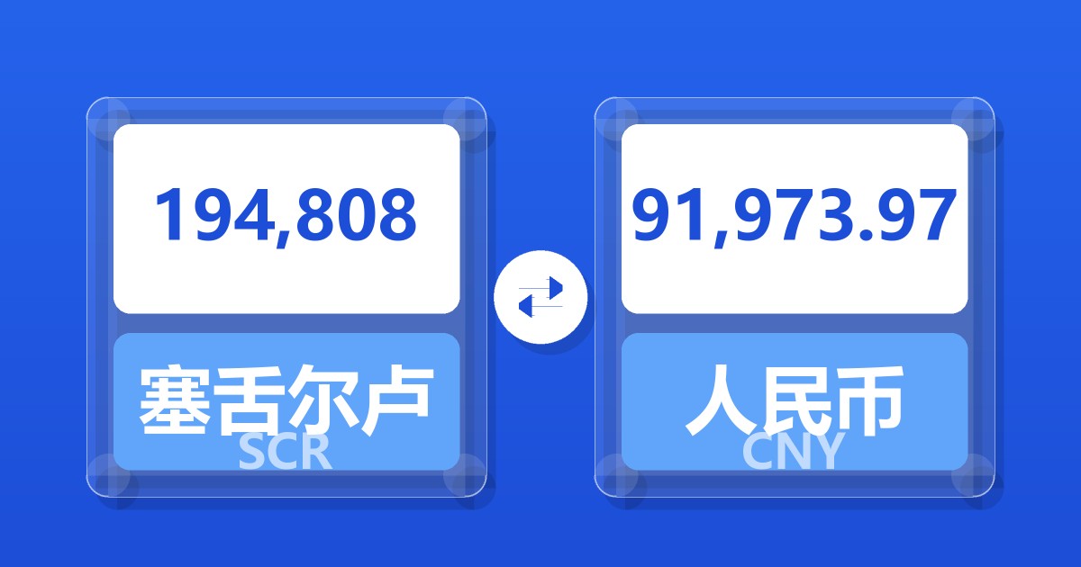 194,808塞舌尔卢比兑人民币