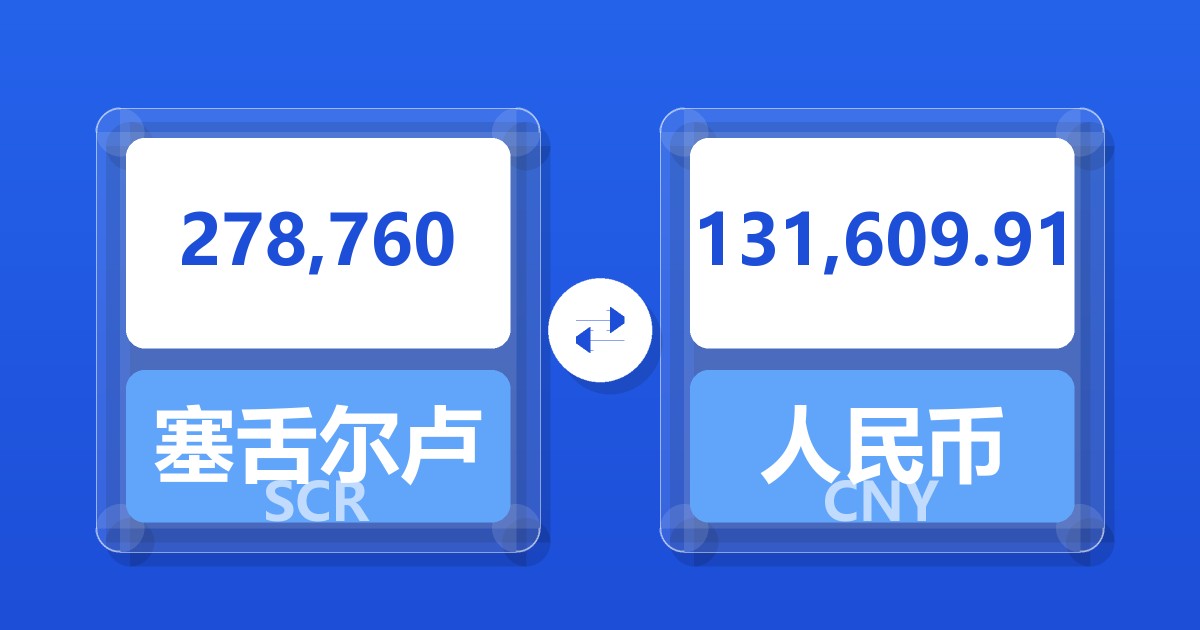 278,760塞舌尔卢比兑人民币