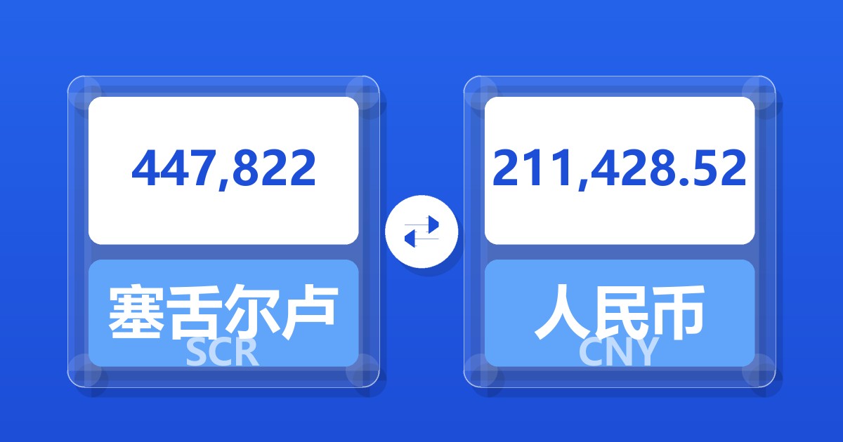 447,822塞舌尔卢比兑人民币