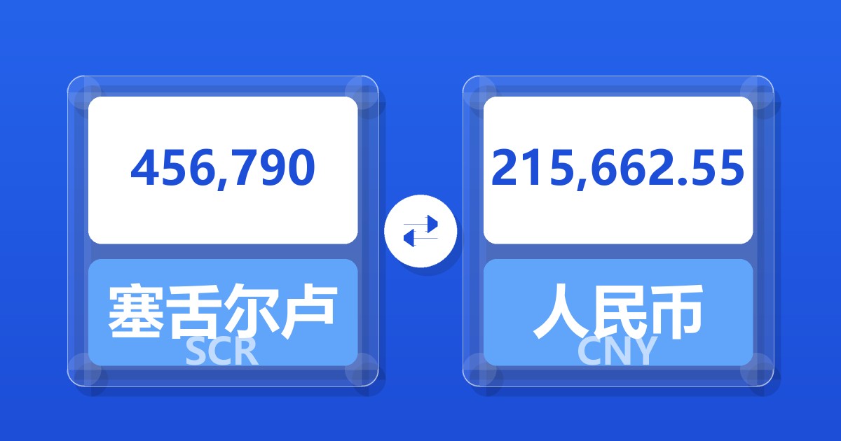 456,790塞舌尔卢比兑人民币