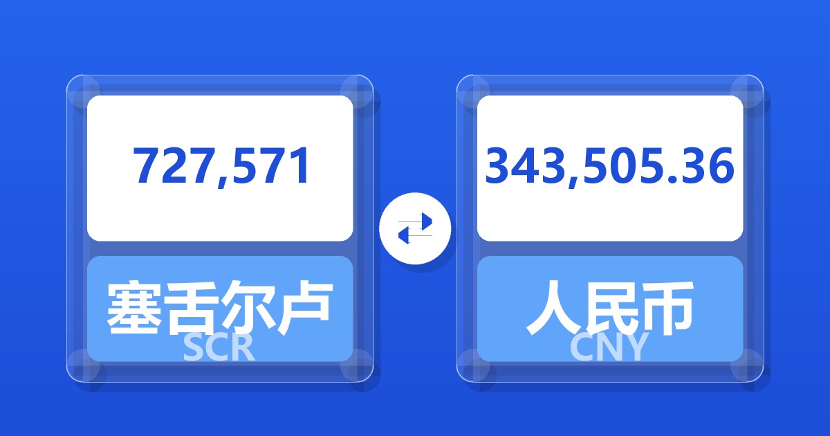 727,571塞舌尔卢比兑人民币