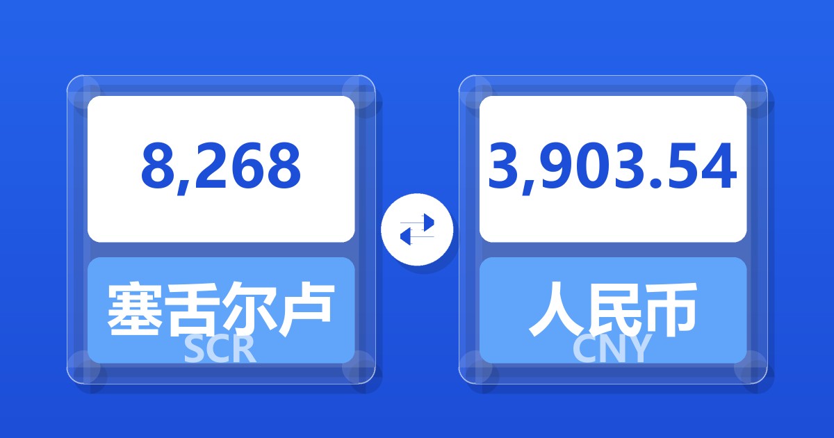 8,268塞舌尔卢比兑人民币