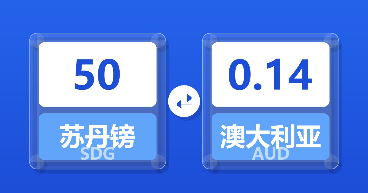 50苏丹镑兑澳大利亚元