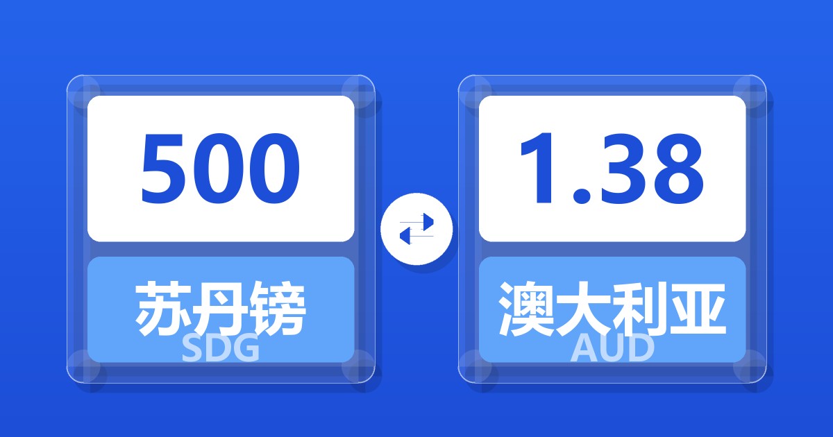 500苏丹镑兑澳大利亚元