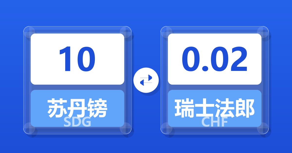 10苏丹镑兑瑞士法郎