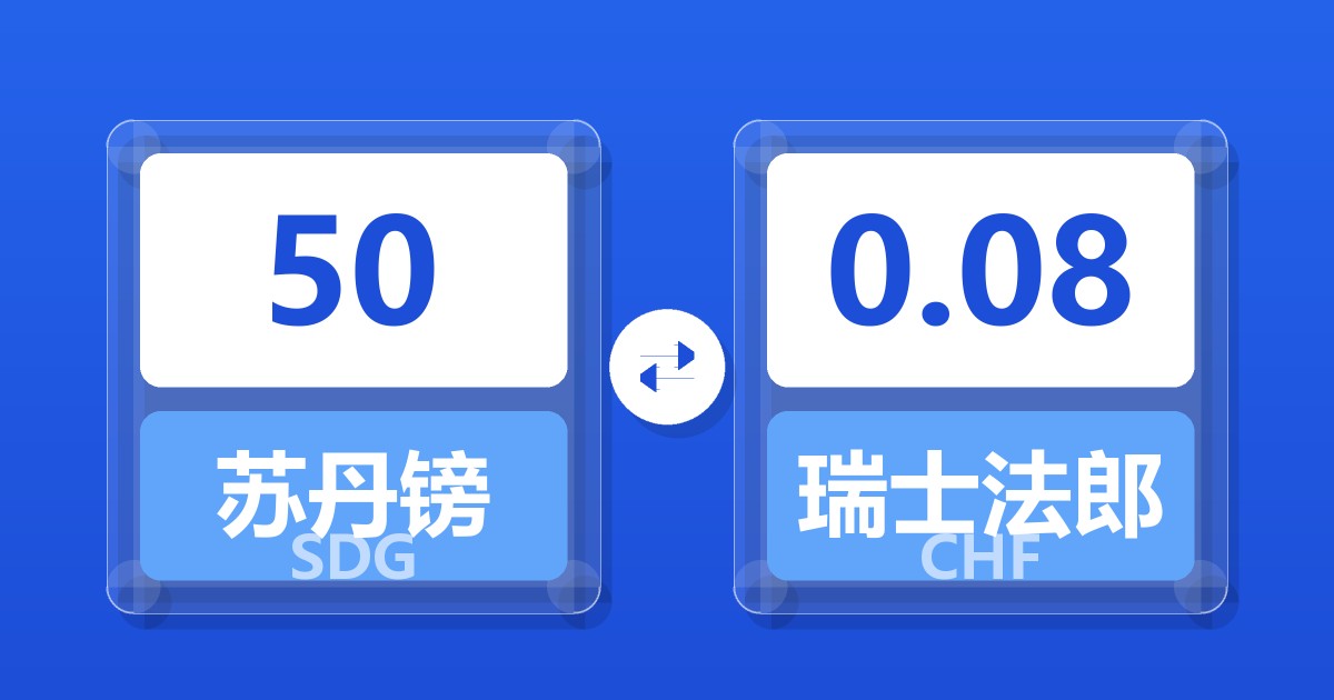 50苏丹镑兑瑞士法郎