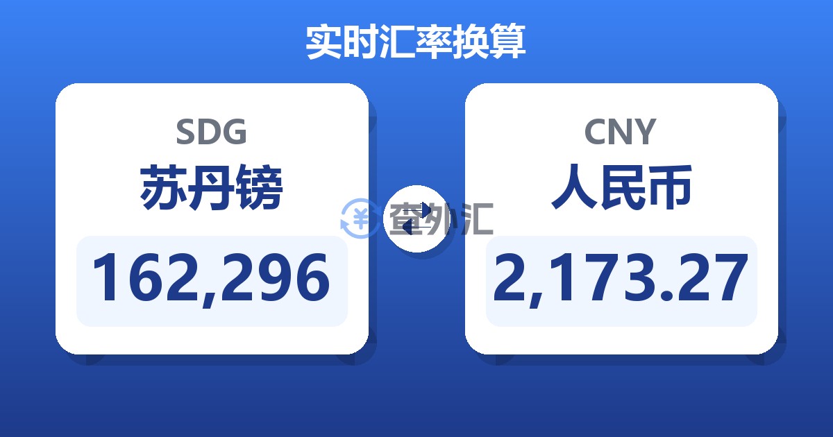 162,296苏丹镑兑人民币