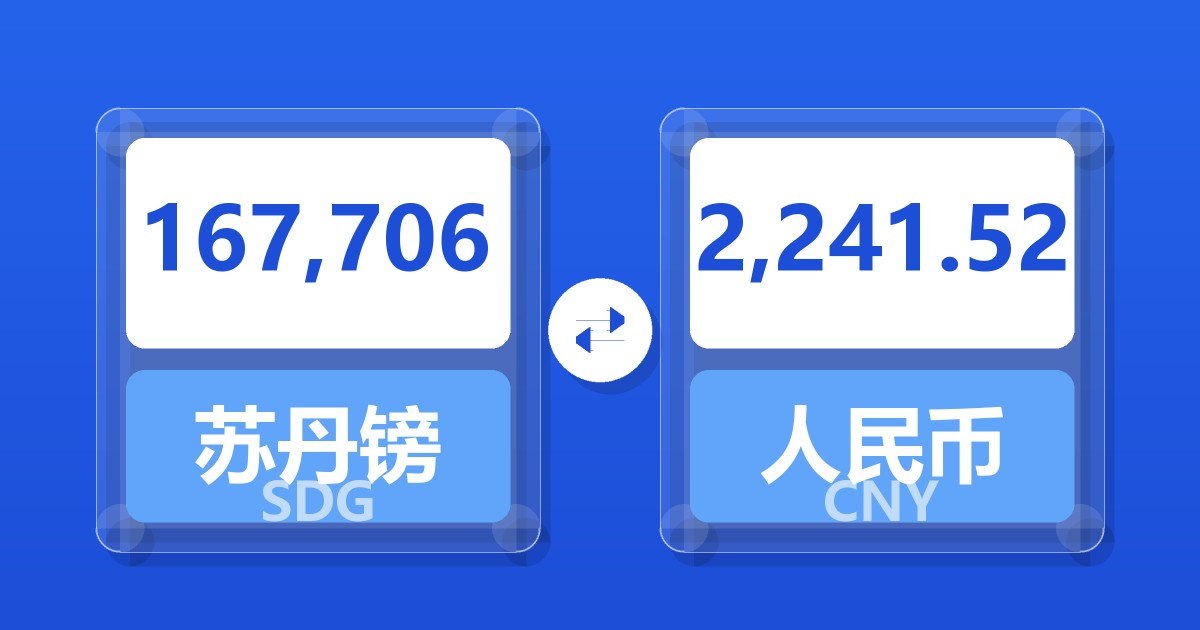 167,706苏丹镑兑人民币