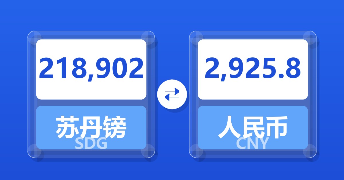 218,902苏丹镑兑人民币