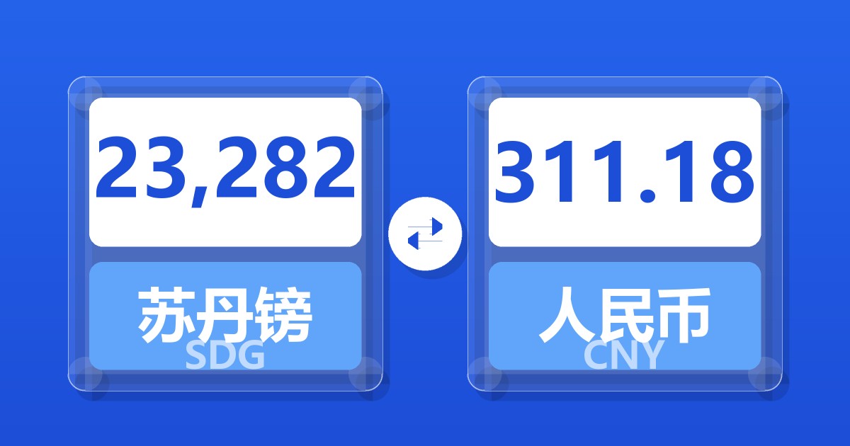 23,282苏丹镑兑人民币