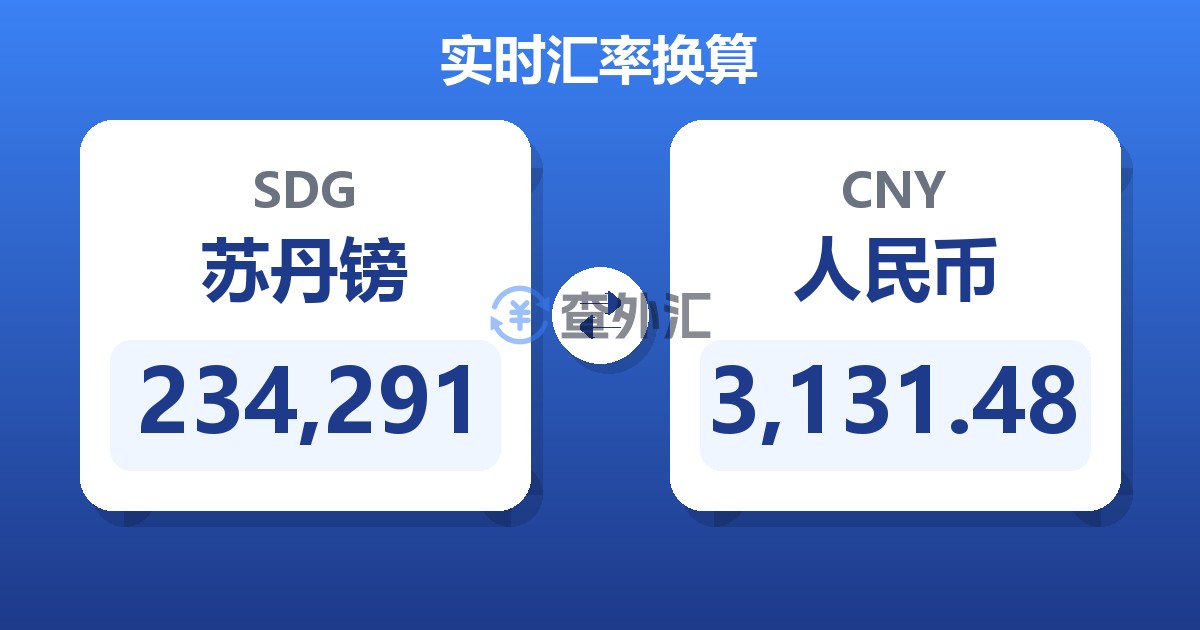 234,291苏丹镑兑人民币