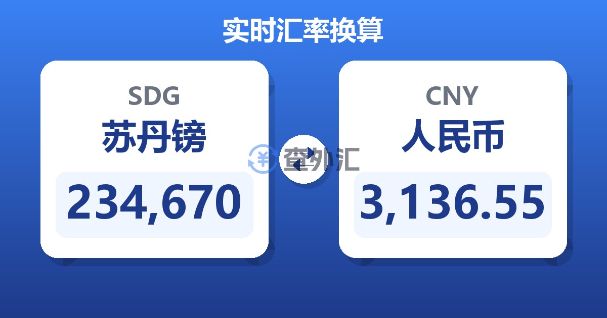 234,670苏丹镑兑人民币